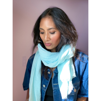 sully tørklæde i mint blå fra le mosch