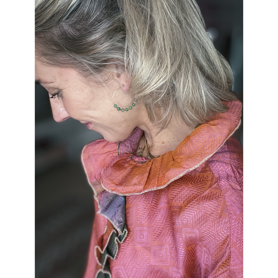 Maja Hoops med sten i grøn fra le mosch