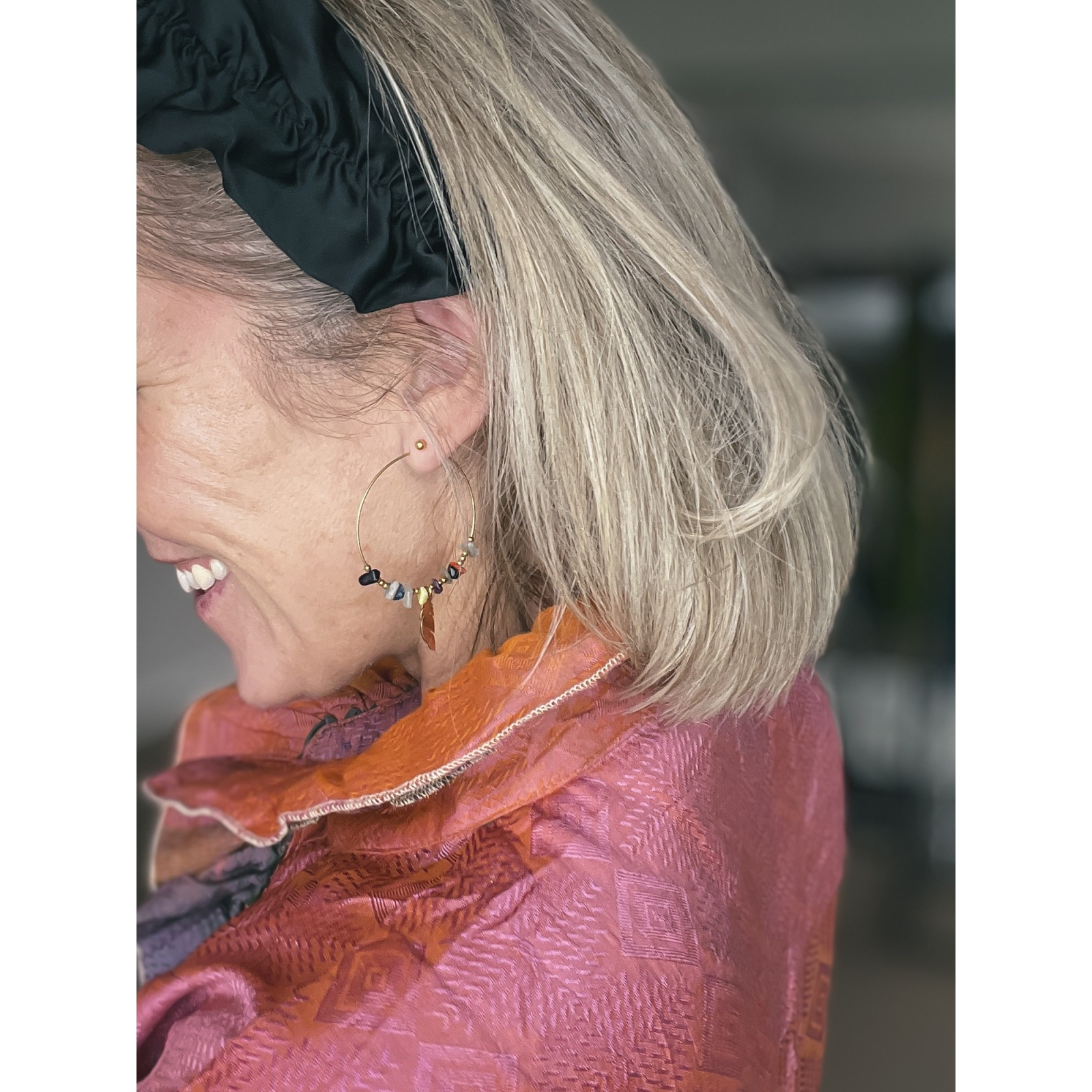 Feather Hoops med natursten fra le mosch