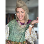 Indie halskæde med Violet Jaspis Natursten fra le mosch