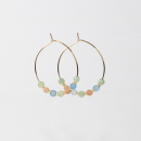 Maja Hoops med sten i blå, grøn og pudder fra le mosch Maja Hoops med sten i blå, grøn og pudder fra le mosch