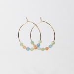 Maja Hoops med sten i blå, grøn og pudder fra le mosch