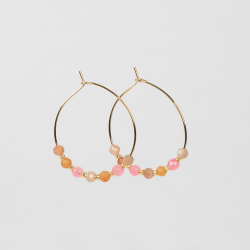 Maja Hoops med sten i pink og orange fra le mosch