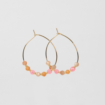 Maja Hoops med sten i pink og orange fra le mosch Maja Hoops med sten i pink og orange fra le mosch