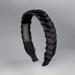 Flarina hårbøjle - Sort flettet bånd fra LÉ MOSCH, pæn hårbøjle med flet look, feminin og anvendelig hårbøjle, 