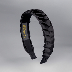 Flarina hårbøjle - Sort flettet bånd fra LÉ MOSCH, pæn hårbøjle med flet look, feminin og anvendelig hårbøjle, 