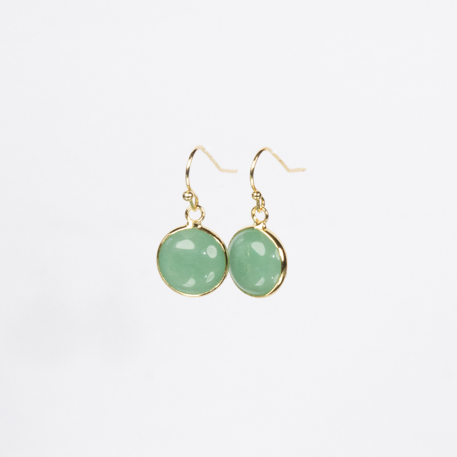 Mirabell øreringe - Grøn Jade fra le mosch