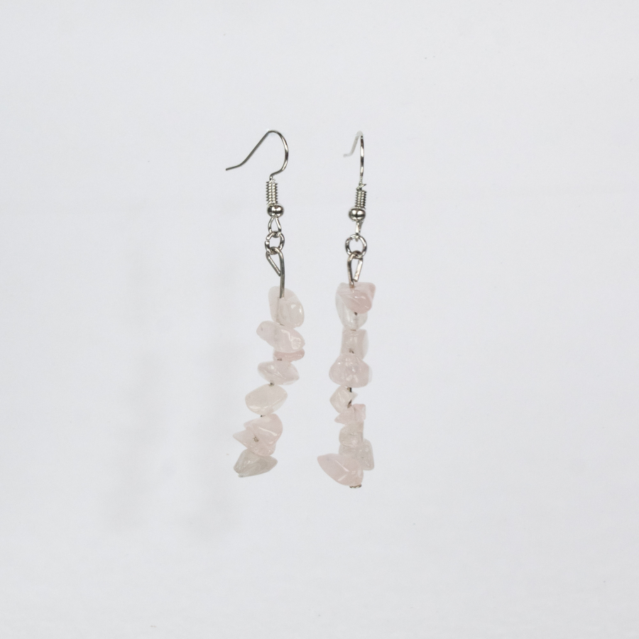 Lucky øreringe - rosakvarts fra le mosch