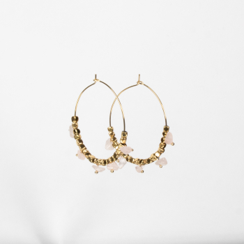 Dione Hoops med natursten - rosa fra le mosch