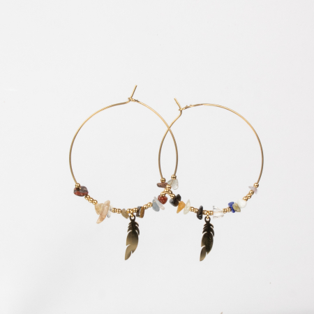 Feather Hoops med natursten fra le mosch
