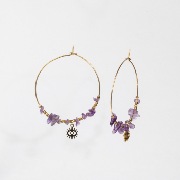  Eye Hoops med natursten fra le mosch