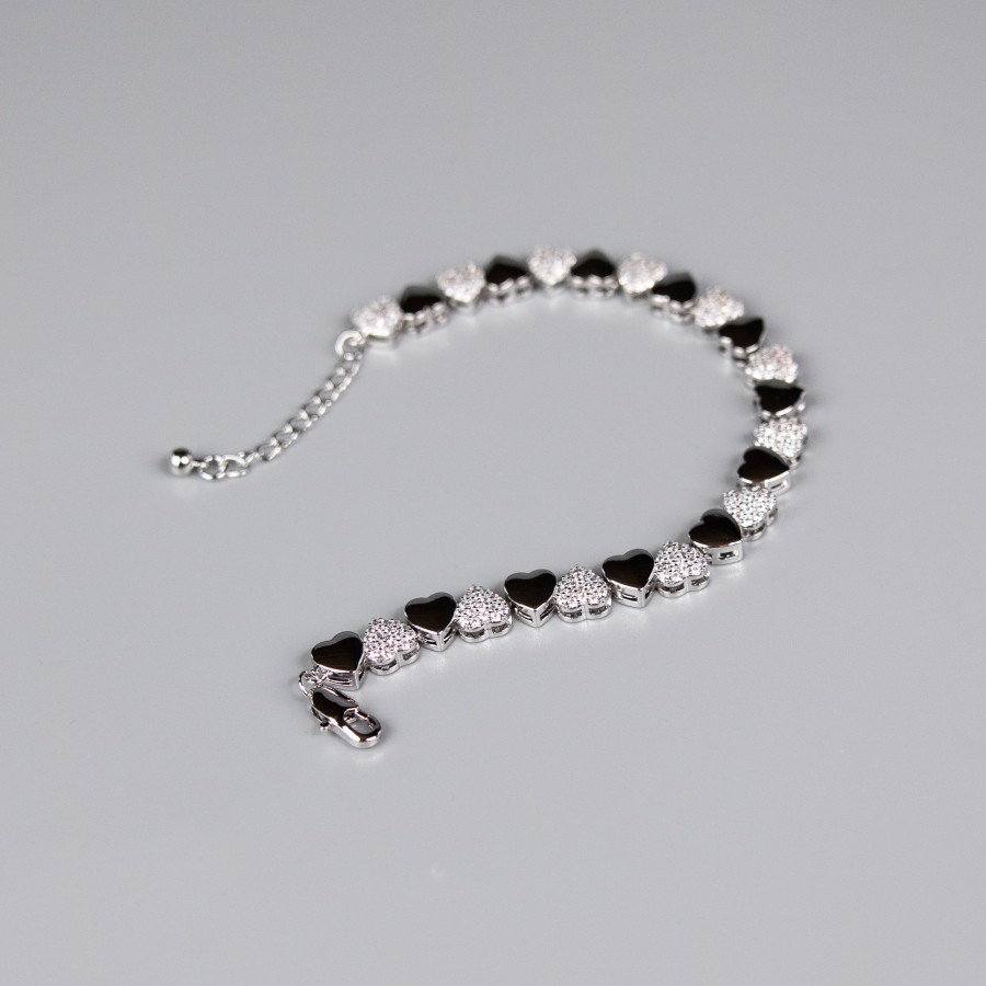 Lys armbånd - forsølvet med hjerter fra le mosch og adhd søstre