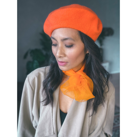 Fleur tørklæde i orange fra le mosch