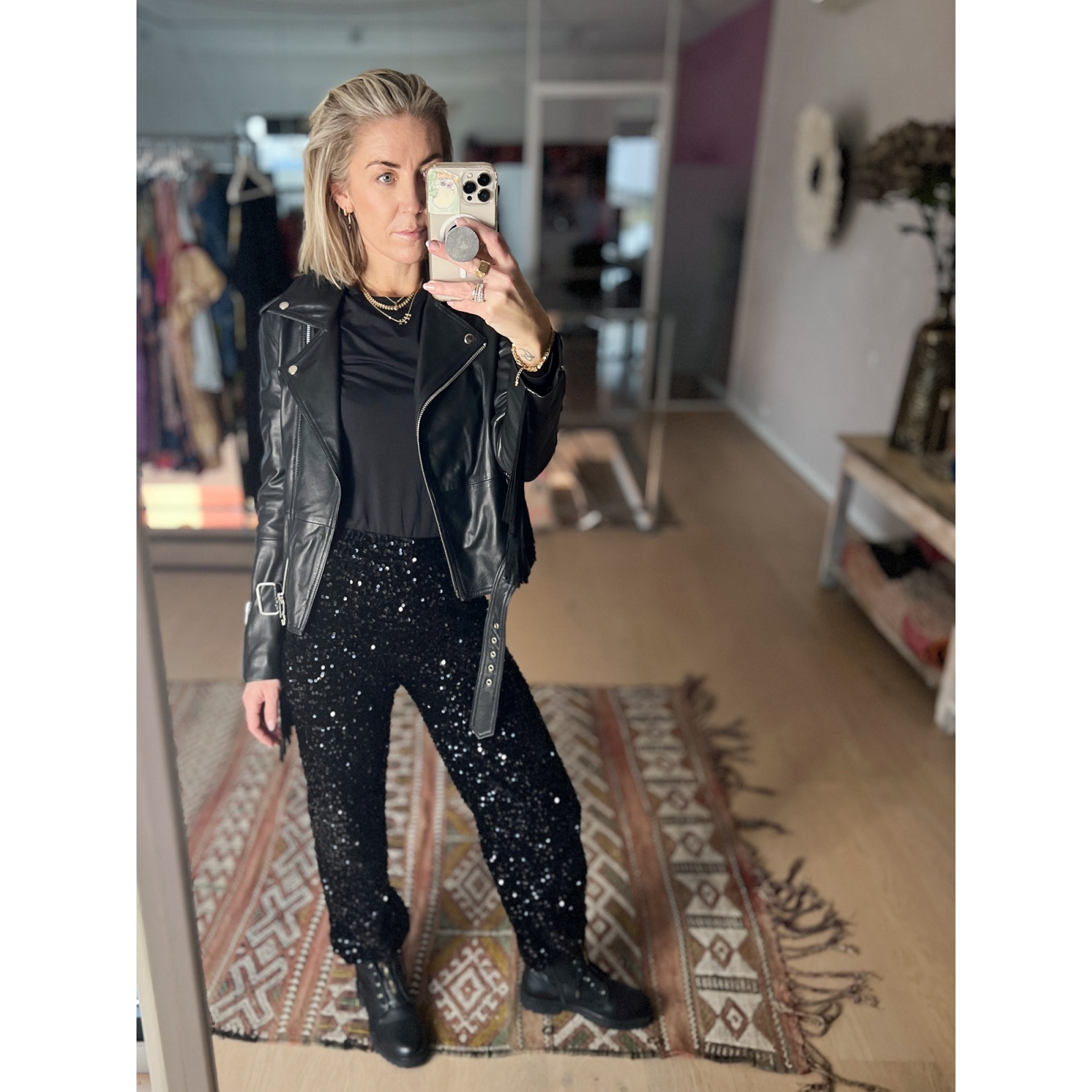 Dexter paillet bukser - sort fra le mosch Dexter paillet bukser - sort fra le mosch