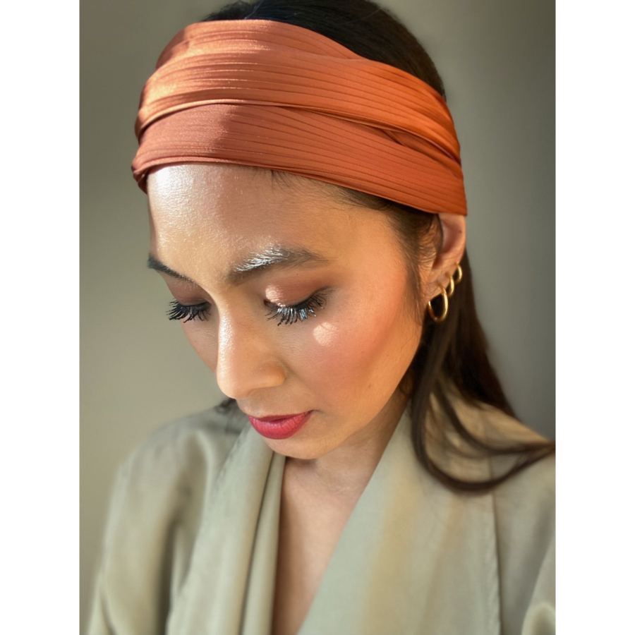 Selma plisseret tørklæde i rust fra le mosch
