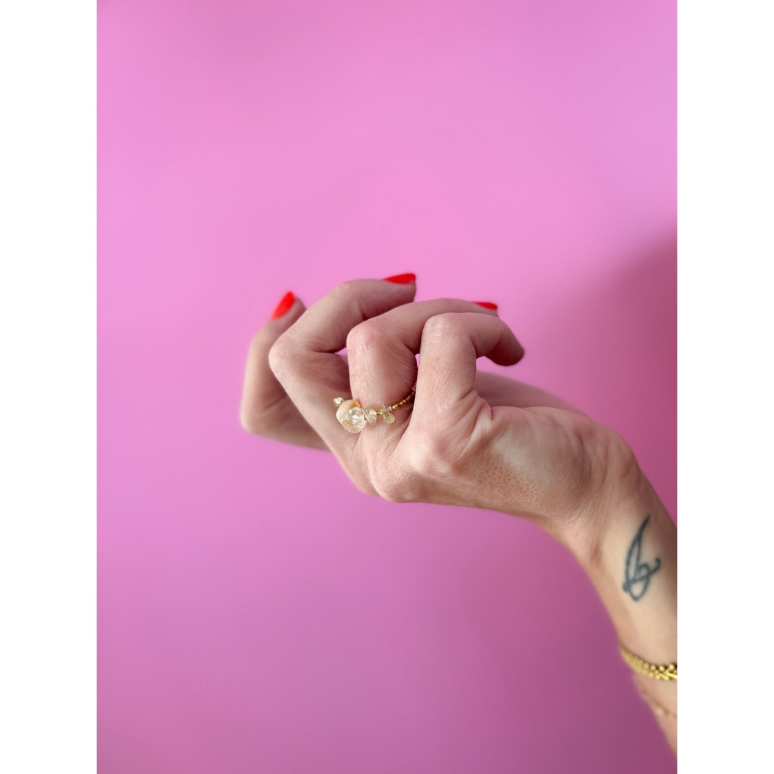 Ariel ring i Citrin krystal fra le mosch