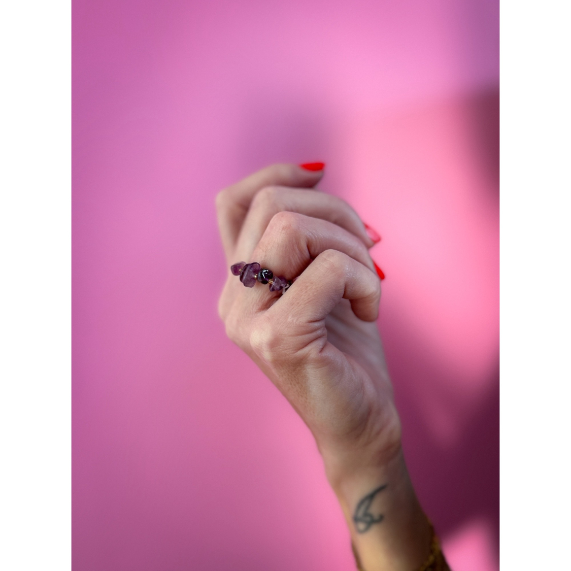 Ariel ring - Amethyst krystal sten fra le mosch