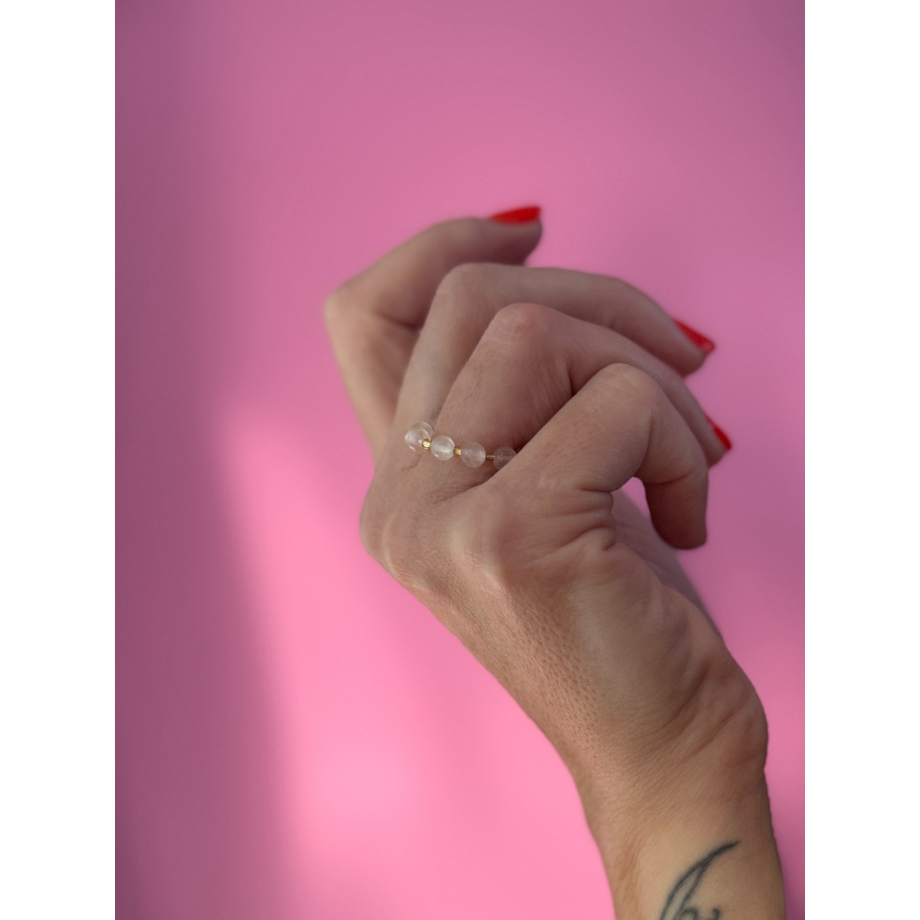Ariel ring - Rosa kvarts krystal fra le mosch