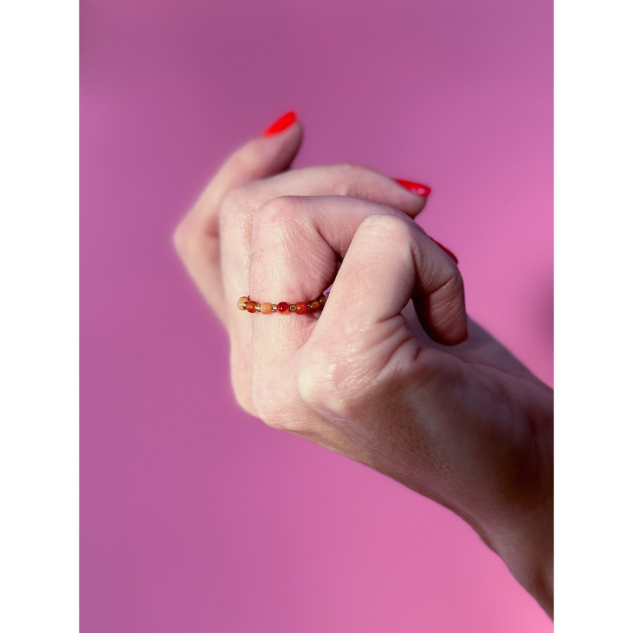 Ariel ring - rød karneol natursten fra le mosch