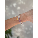 Lucky Armbånd med Amethyst, Fluorite og Hvid Pearl Shell