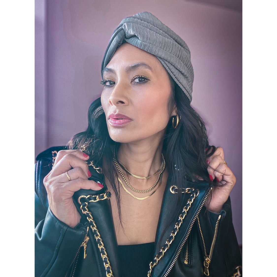 Karen turban i grå fra le mosch