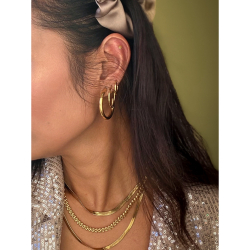 Roxy hoops I forgyldt - 25 mm fra le mosch