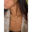 Luna halskæde - forgyldt 40-45 cm - bred - 5 mm fra le mosch Luna halskæde - forgyldt 40-45 cm - bred - 5 mm fra le mosch