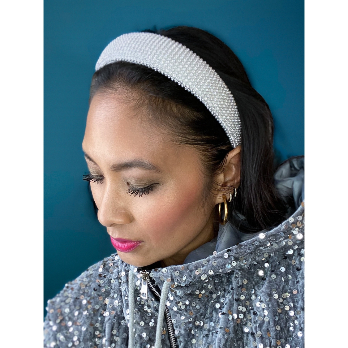 Crystal hårbøjle med similisten i sølv fra le mosch