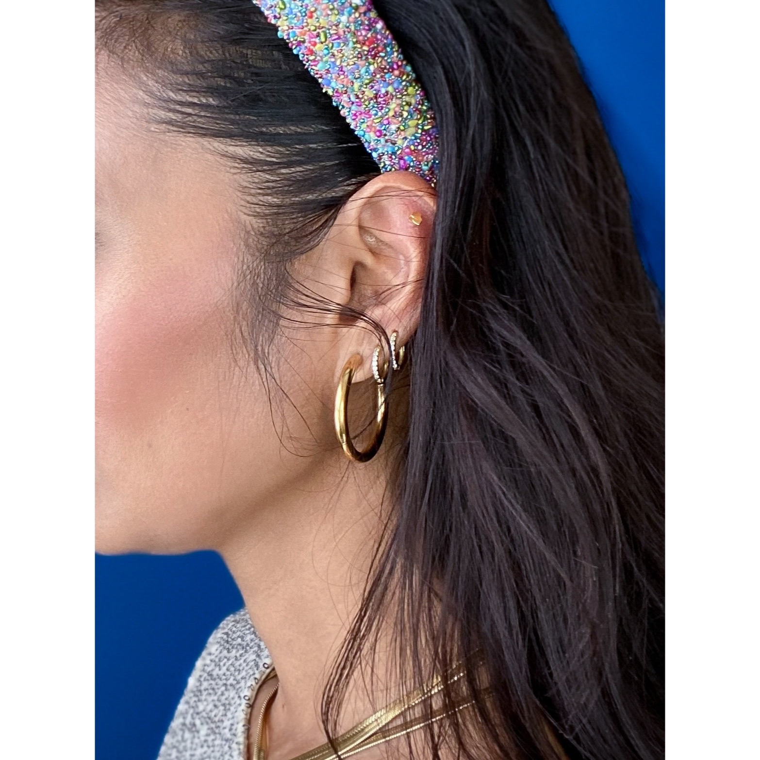Roxy hoops I forgyldt - 50 mm fra le mosch