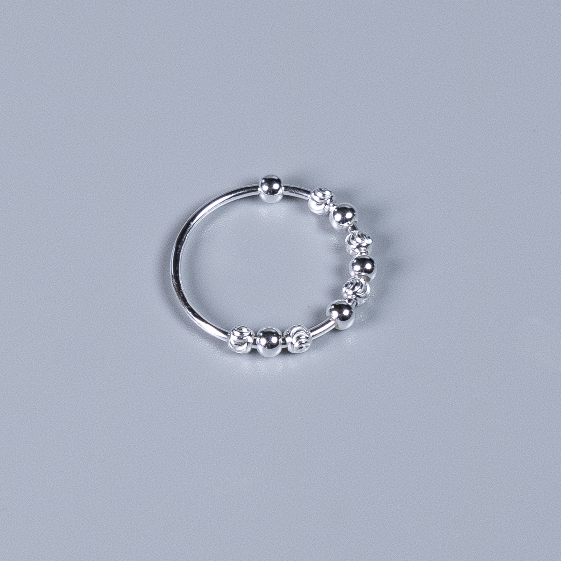 Vilje ring i blank rillet mix forsølvet fra le mosch