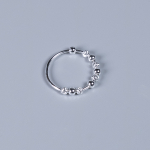 Vilje ring i blank rillet mix forsølvet fra le mosch