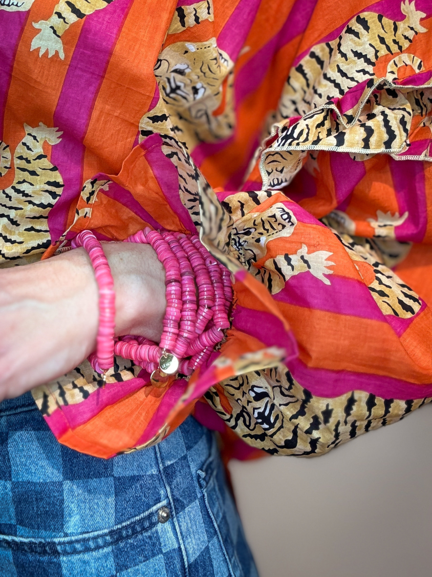 Ete Armbånd 8 mm Shell i Pink fra le mosch