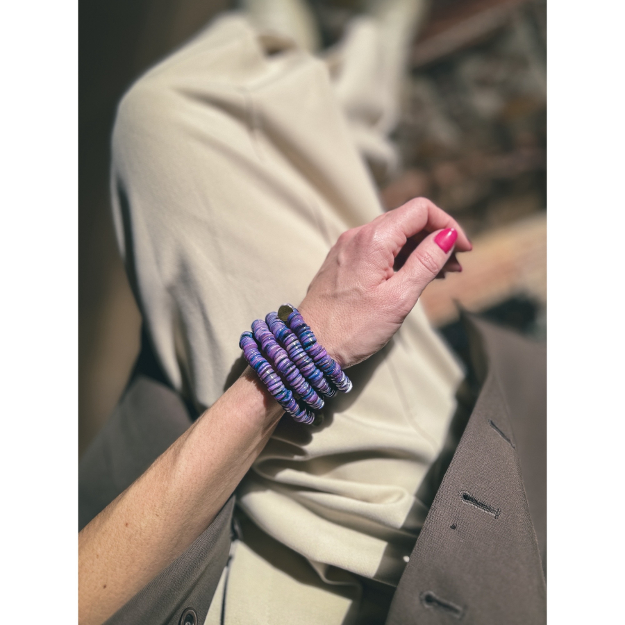 Ete Armbånd 8 mm Shell i Lilla fra le mosch