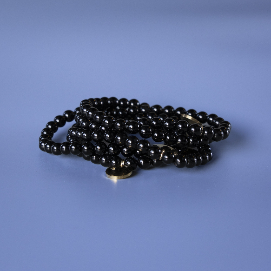 Haniel - armbånd Sort Karneol natursten 6mm fra le mosch