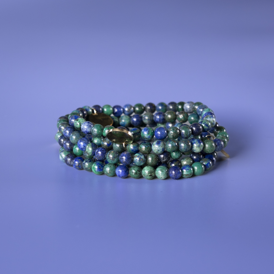 Haniel armbånd Azurit og Lapis Lazuli natursten 6mm fra le mosch