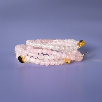 Haniel armbånd i Rosakvarts natursten 6mm fra le mosch Haniel armbånd i Rosakvarts natursten 6mm fra le mosch