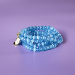 Haniel armbånd Blå tigerøje natursten 6mm fra le mosch