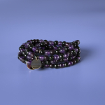 Haniel armbånd Lilla Mix natursten med Ametyst, Grøn Sandsten og Howlit fra le mosch