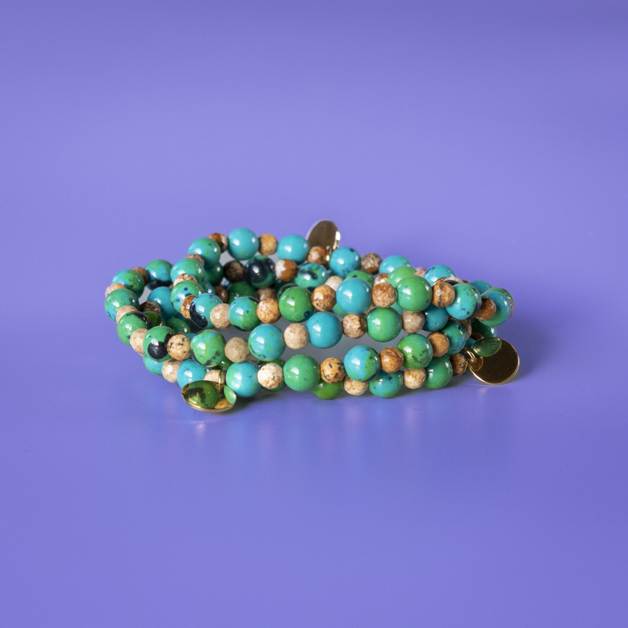 Haniel MIX armbånd i Jaspis Multi natursten fra le mosch