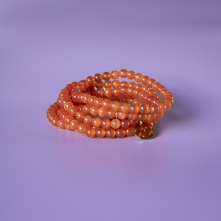 orange tigerøje natursten armbånd fra le mosch