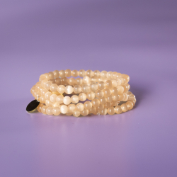 Haniel armbånd Champagne tigerøje natursten 6mm fra le mosch