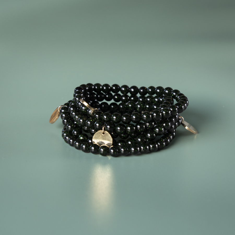 Haniel armbånd Grøn Sandsten 6mm fra le mosch 