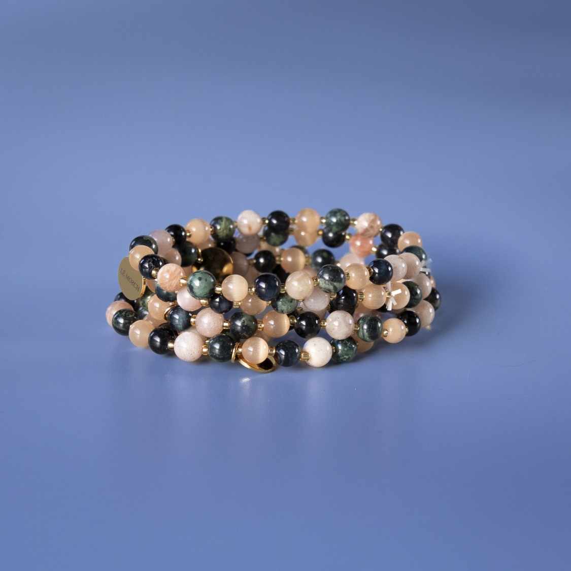 Uriel armbånd i Mørke og Lyse Natursten fra le mosch