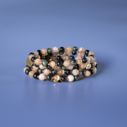 Uriel armbånd i Mørke og Lyse Natursten fra le mosch