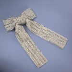 Sandie sløjfe hårspænde med sølvlook perler fra le mosch