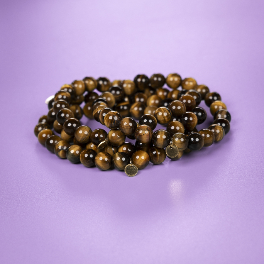 Haniel armbånd Tigerøje natursten 8mm fra le mosch