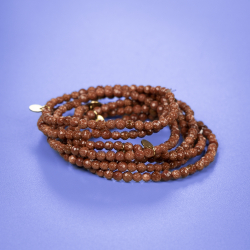 Lady armbånd Sandsten brun 4mm fra le mosch