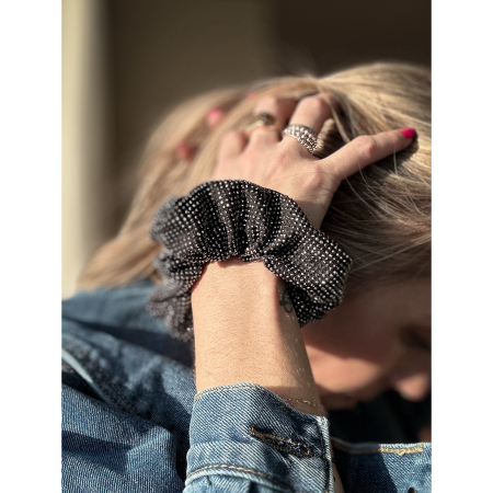 Vince Glitter Scrunchie I Sort fra le mosch