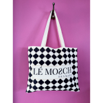 LE MOSCH logo taske i Marokko tern. Logo tasken er lavet af kraftig canvas og med stor hank. Vi forsøger at reducerer behovet for engangsplastik ved at tilbyde en holdbar alternativ til plastikposen.