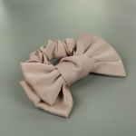 Elvira sløjfe scrunchie i Khaki satin fra le mosch